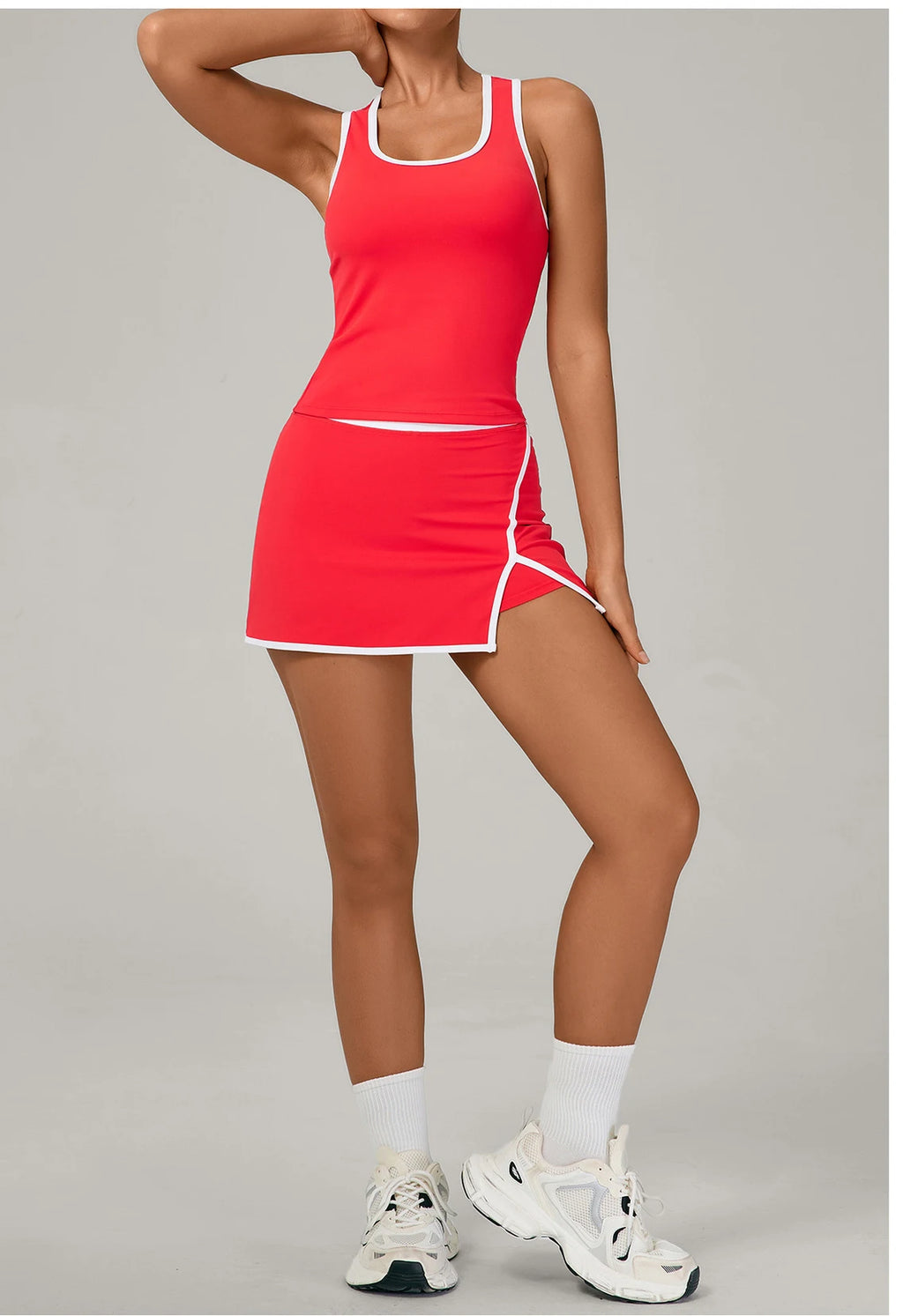 2 Pieces Yoga Set Gym Set Women Tracksuit Yoga Vest Sports Short Skirt Sport Suits Workout Sportswear Running Clothing Gym Wear