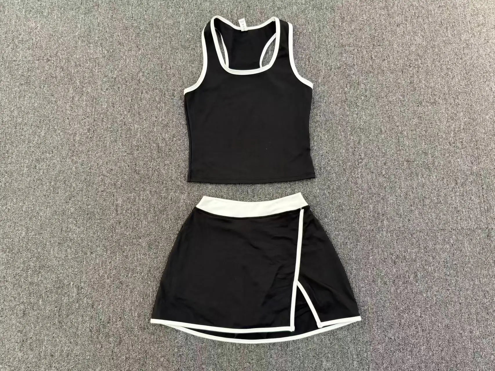 2 Pieces Yoga Set Gym Set Women Tracksuit Yoga Vest Sports Short Skirt Sport Suits Workout Sportswear Running Clothing Gym Wear