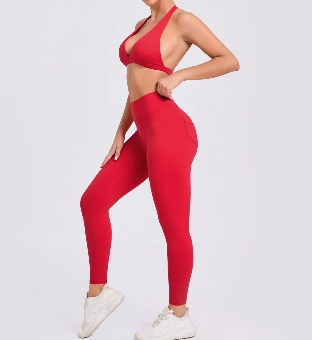 Yoga Clothing Fitness Legging High Waist 2 Pieces Sports Suit Women's Yoga Suit Gym Training Set Women's Running Suit Quick Dry
