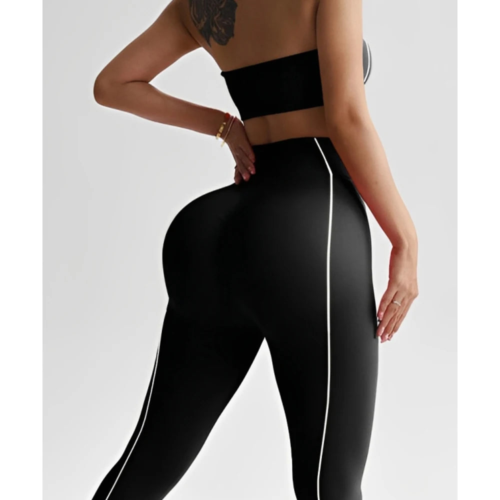 TKITK 2 Pieces Yoga Gym Set Women Seamless Strappy Yoga Bra High Waist Workout Scrunch Shorts Set Fitness Clothes Sportswear