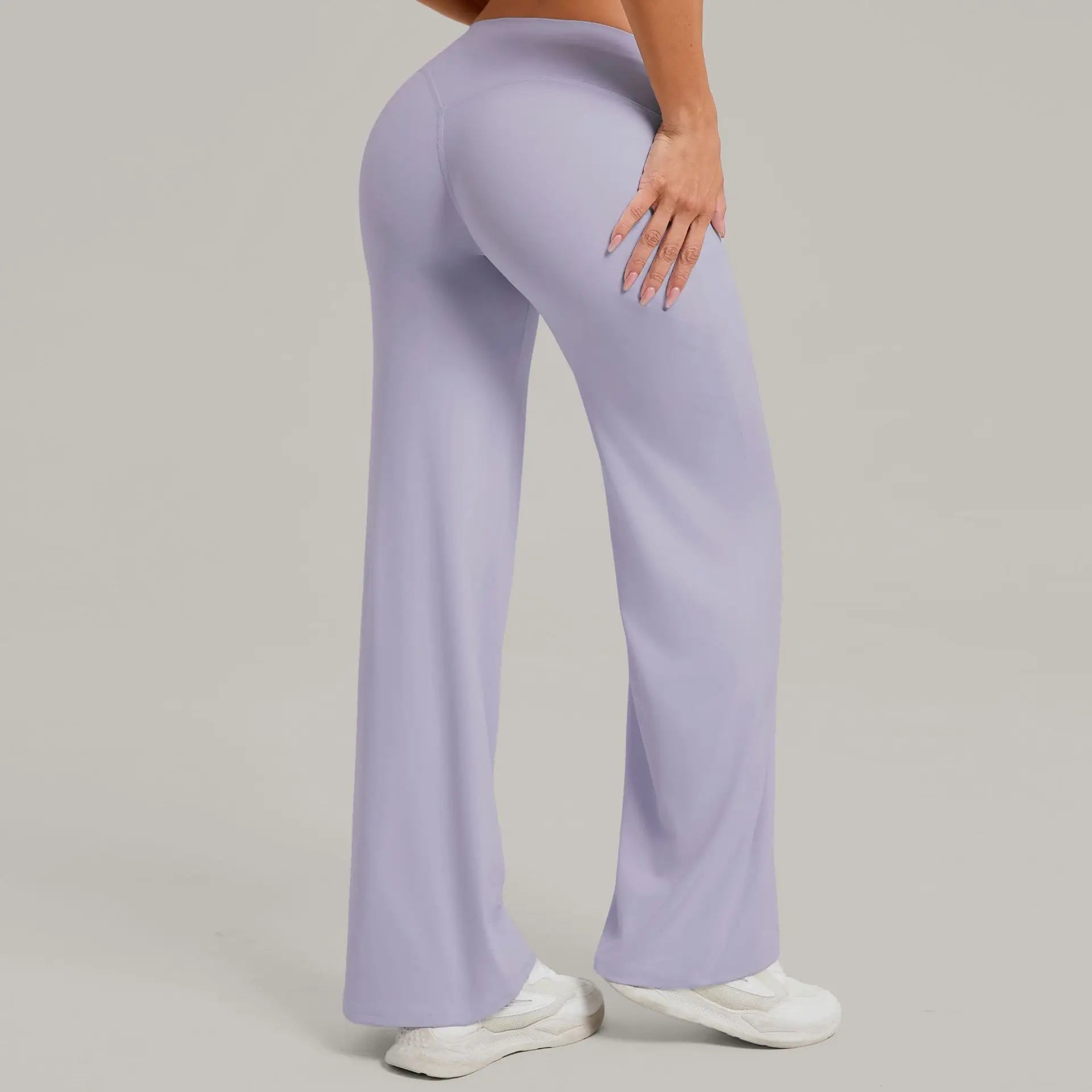 Women's New Pilates Straight Leg Yoga Pants Hip Lifting Tight Fitting Wide Leg Pants Outdoor Sports Running Casual Fitness Pants