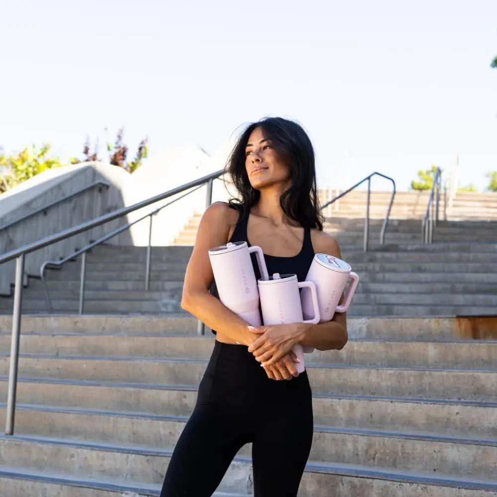 40 oz Insulated Water Bottle with Handle & Flip Straw - Leak-Resistant, Fits Cup Holder, Reusable Stainless Steel Tumbler - Gift