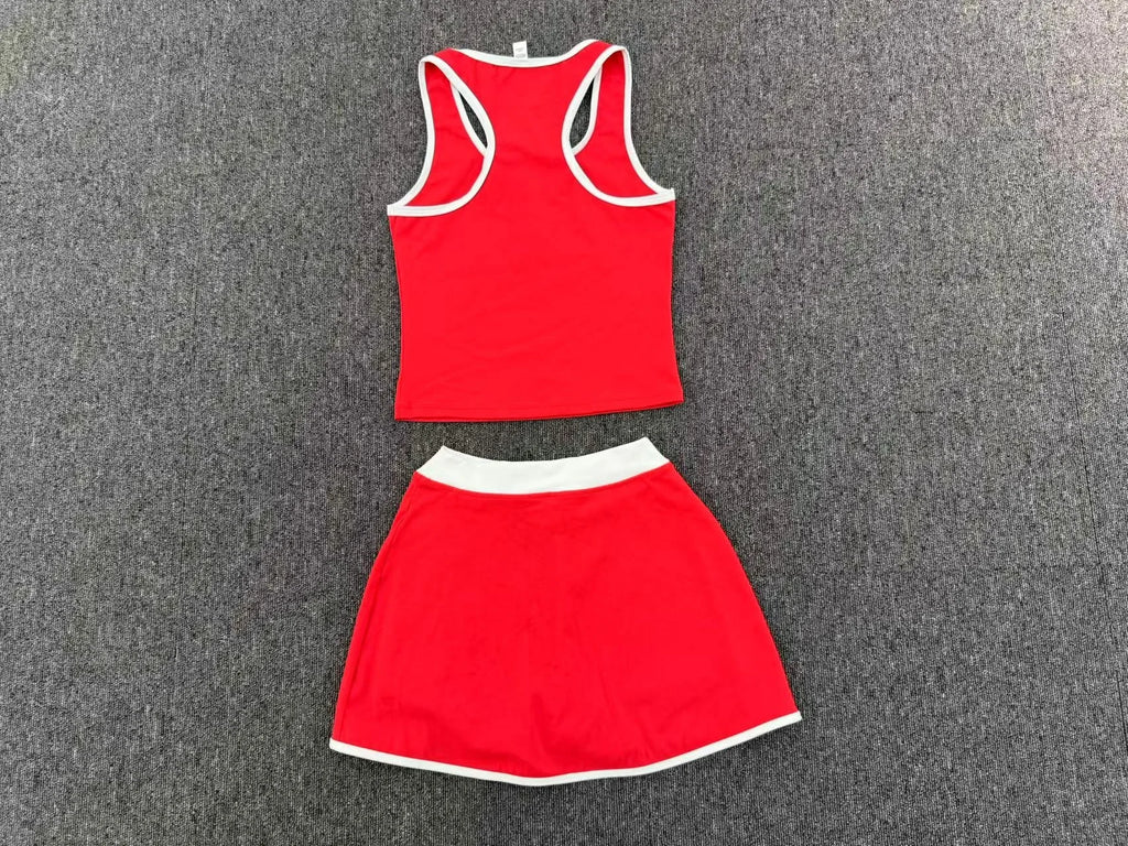 2 Pieces Yoga Set Gym Set Women Tracksuit Yoga Vest Sports Short Skirt Sport Suits Workout Sportswear Running Clothing Gym Wear