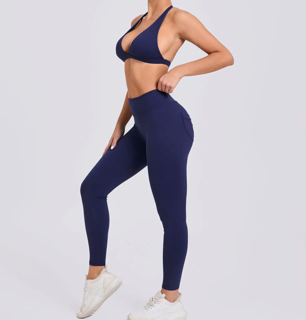 Yoga Clothing Fitness Legging High Waist 2 Pieces Sports Suit Women's Yoga Suit Gym Training Set Women's Running Suit Quick Dry