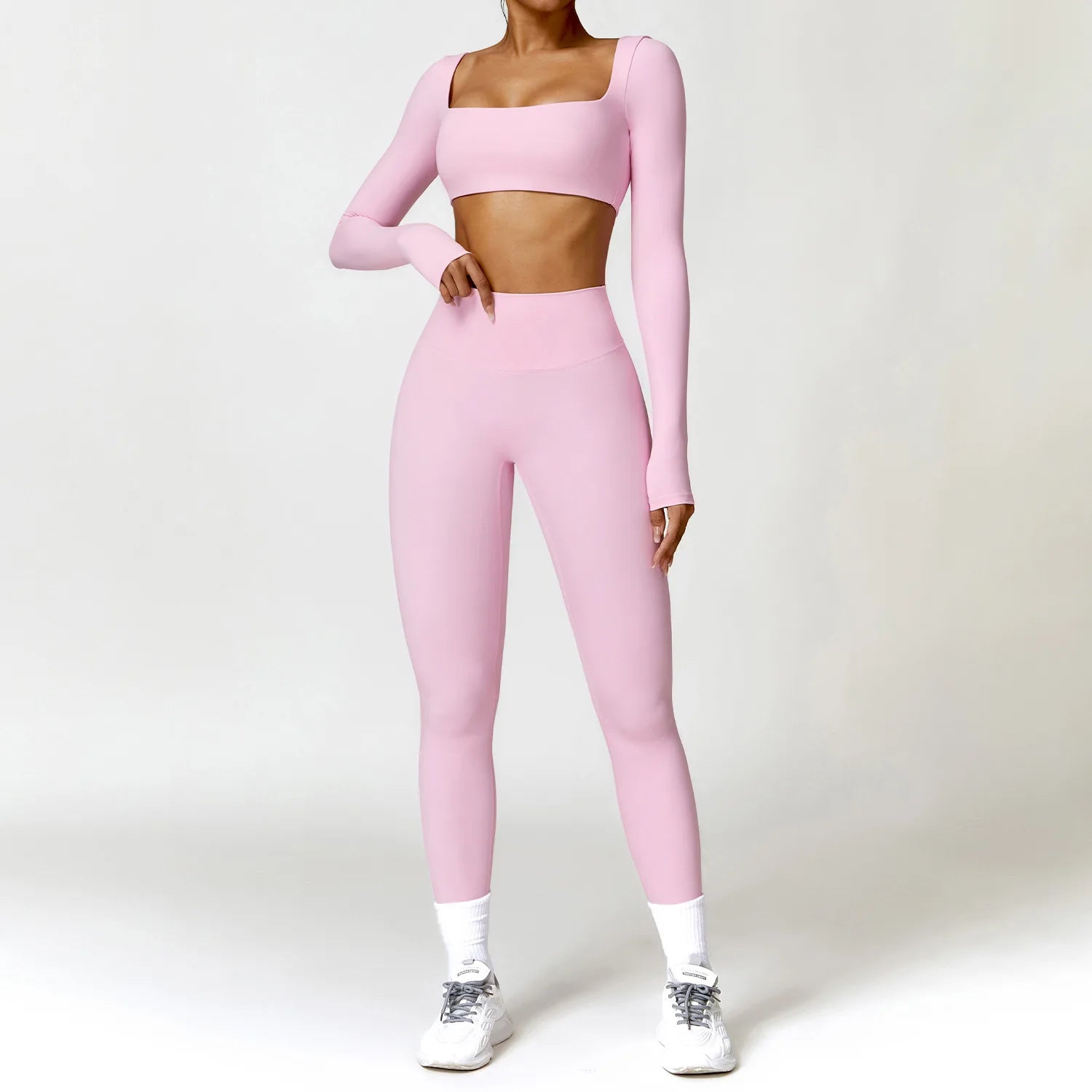 Yoga Clothes 2PCS Gym Set Sports Shorts Set Women Long Sleeved High Waist Shorts Fitness Suit Running Workout Tracksuit XP133