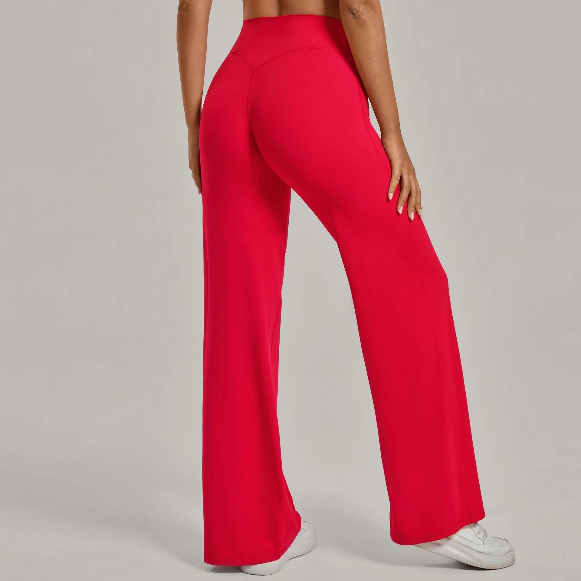 Women's New Pilates Straight Leg Yoga Pants Hip Lifting Tight Fitting Wide Leg Pants Outdoor Sports Running Casual Fitness Pants