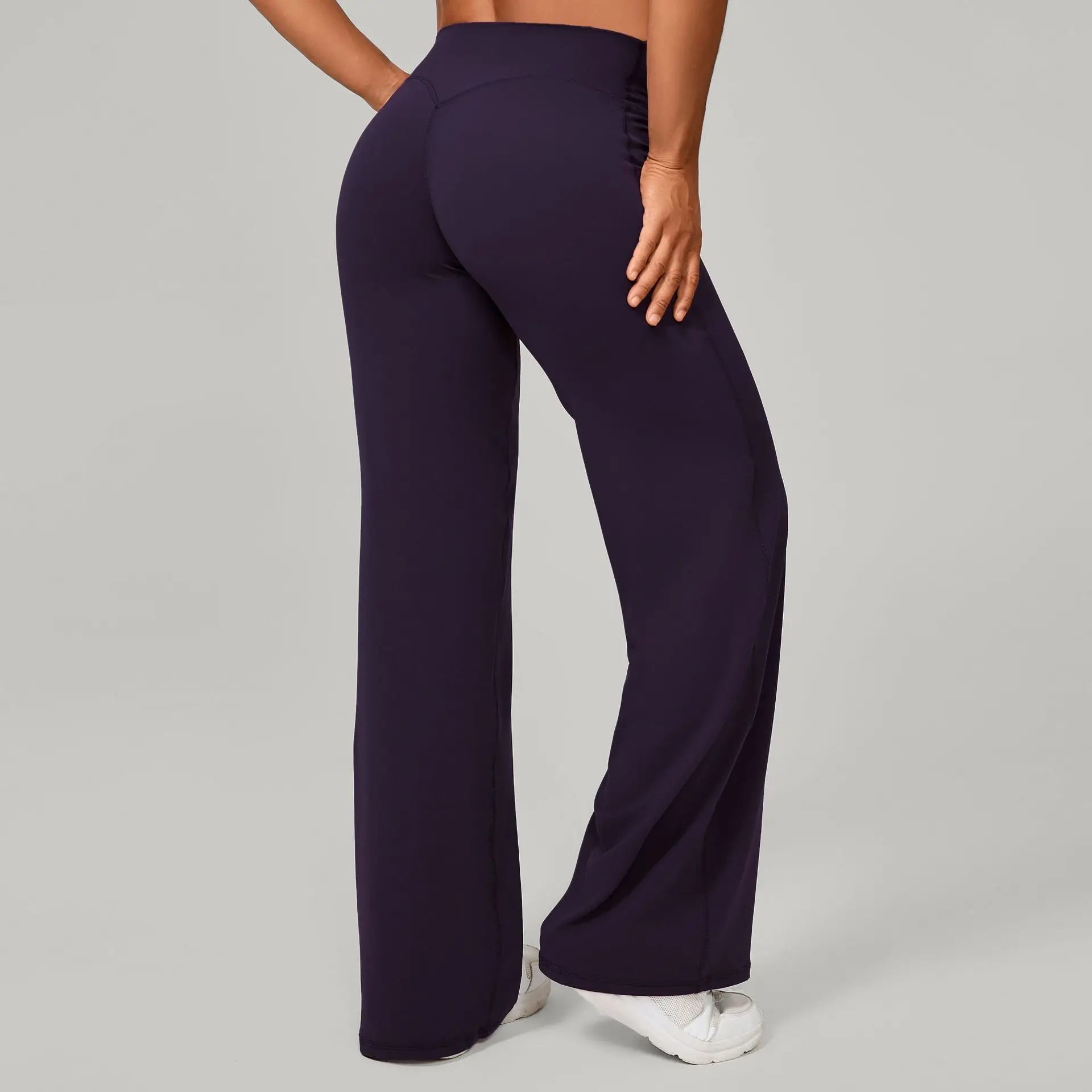 Women's New Pilates Straight Leg Yoga Pants Hip Lifting Tight Fitting Wide Leg Pants Outdoor Sports Running Casual Fitness Pants