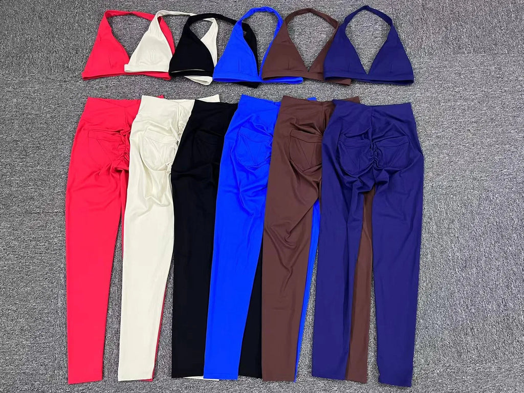 Yoga Clothing Fitness Legging High Waist 2 Pieces Sports Suit Women's Yoga Suit Gym Training Set Women's Running Suit Quick Dry