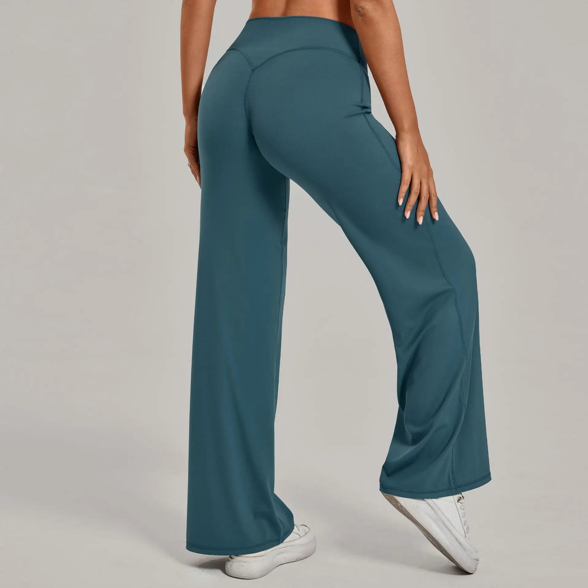 Women's New Pilates Straight Leg Yoga Pants Hip Lifting Tight Fitting Wide Leg Pants Outdoor Sports Running Casual Fitness Pants