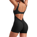 Women's Gym Clothing Yoga Solid Ruched Backless Sleeveless Square Collar Skinny Sexy Rompers Ropa Deportiva Mujer Gym Playsuits