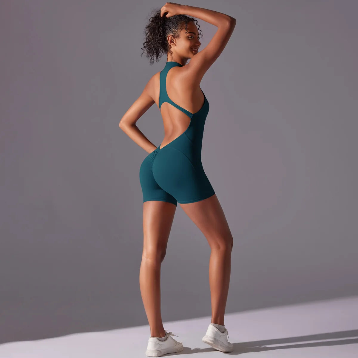 Short Sportswear Yoga Set Gym Jumpsuits Fitness Suits Summer Zipper Gym Tracksuit Women Running Gym Clothing Sports Overalls