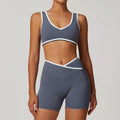 Women Gym Clothes Yoga Suits High Waist Two Piece Set Gym Leggings Yoga Sportswear Fitness Vest Crop Top Tracksuits Sports Bra