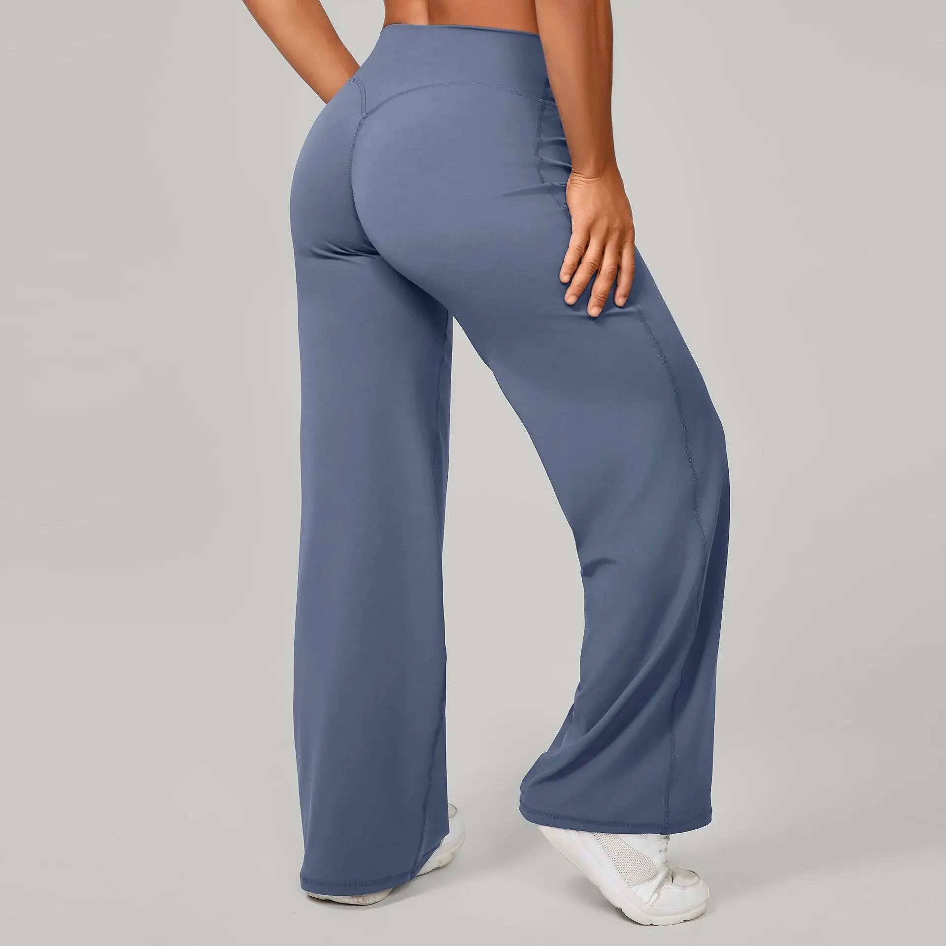Women's New Pilates Straight Leg Yoga Pants Hip Lifting Tight Fitting Wide Leg Pants Outdoor Sports Running Casual Fitness Pants