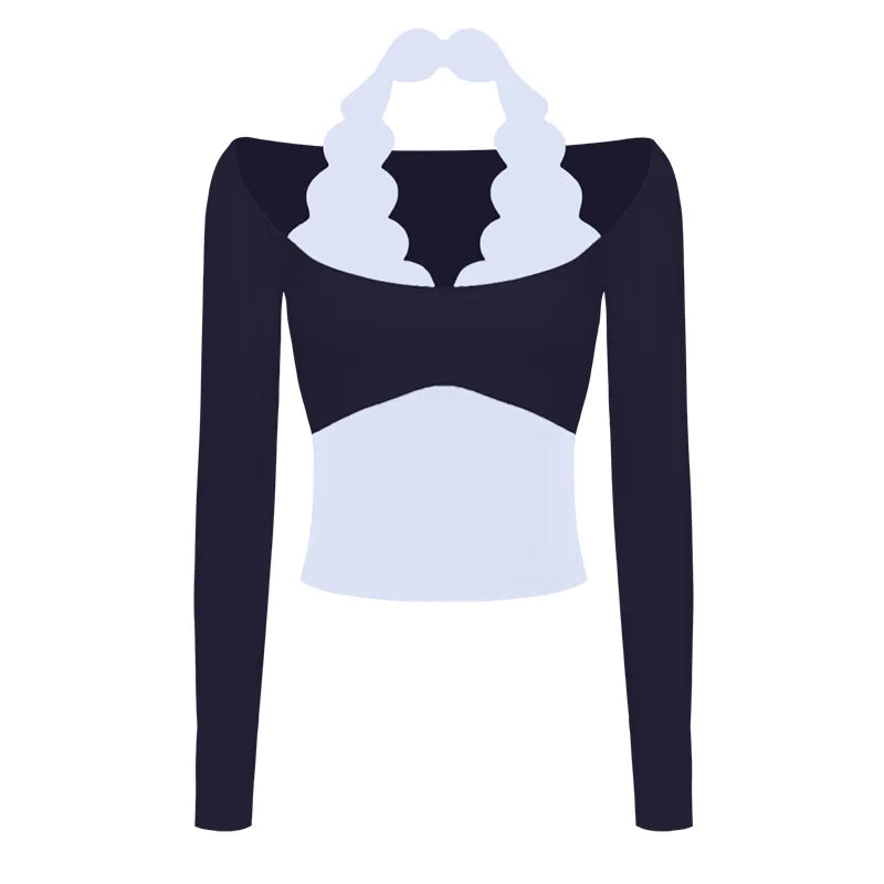 Gym Shirts 2026 Fitness Tops Sports Wear Breathable Moisture Wicking Halter Neck Long Sleeve Yoga Clothes Blouses