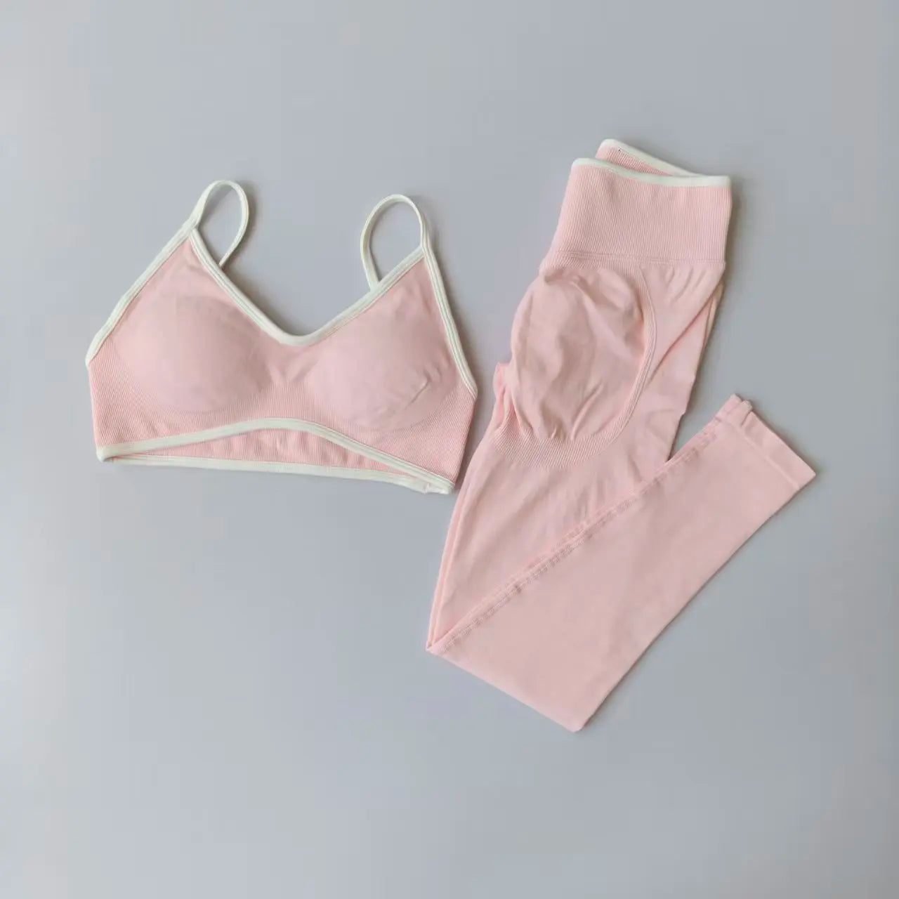 Seamless 2PCS Legging Sets Women's Strappy Sports Bras and Leggings High Waist Fitness Sculpt Leggings Running Pants Gym Suits