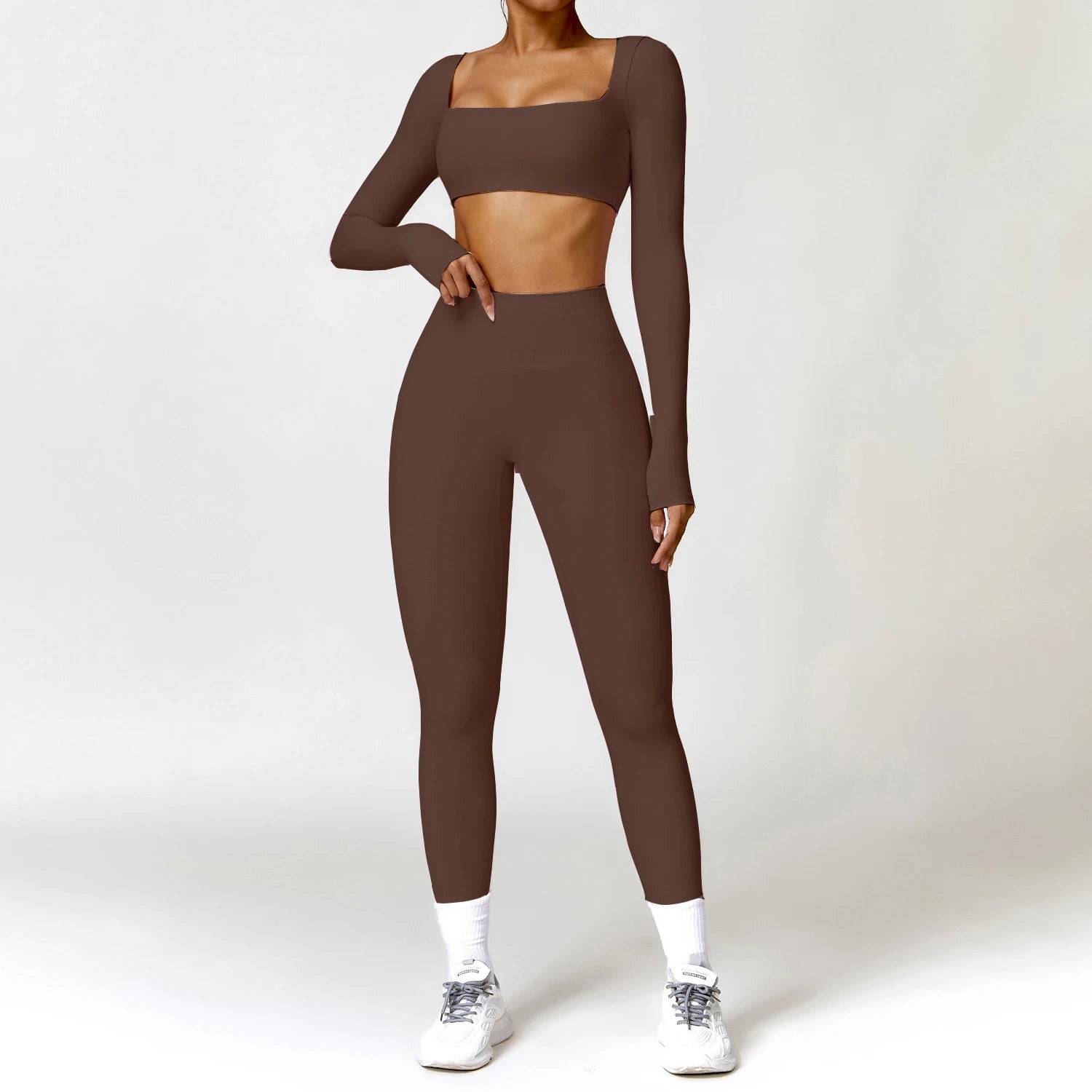 Yoga Clothes 2PCS Gym Set Sports Shorts Set Women Long Sleeved High Waist Shorts Fitness Suit Running Workout Tracksuit XP133