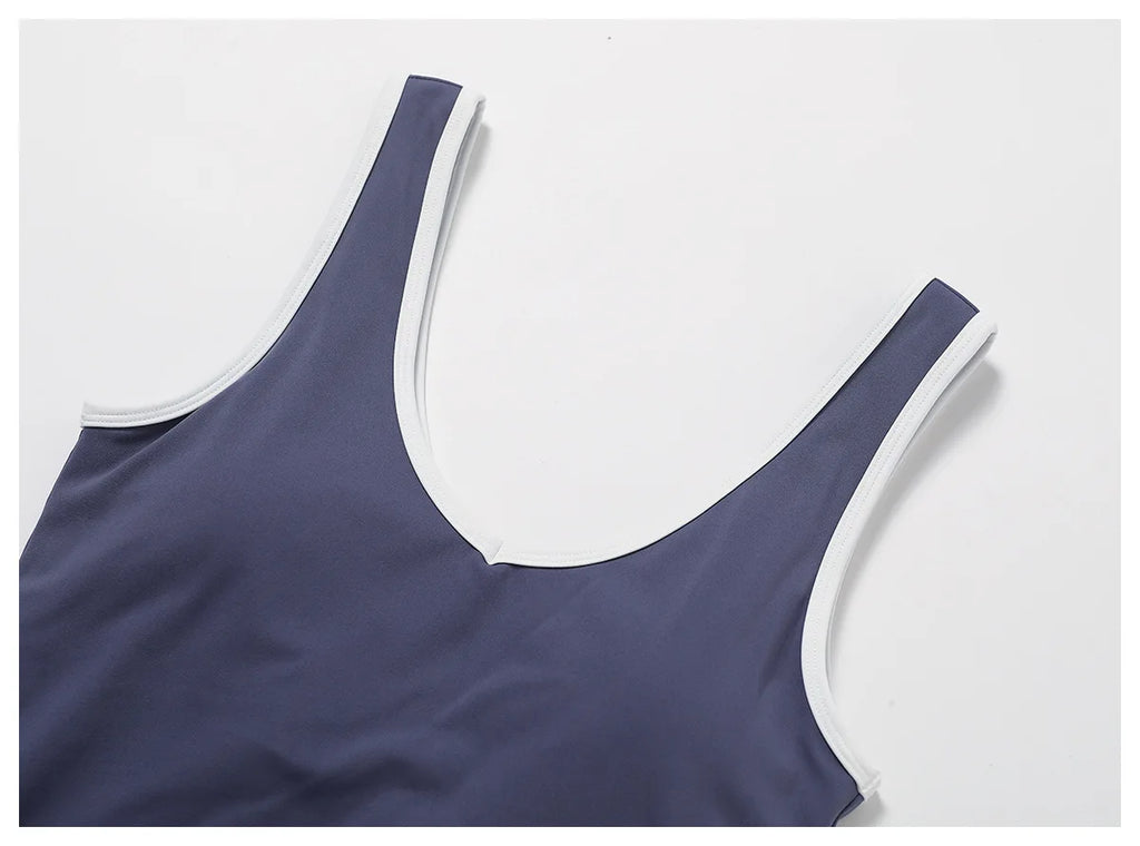 Women Gym Clothes Yoga Suits High Waist Two Piece Set Gym Leggings Yoga Sportswear Fitness Vest Crop Top Tracksuits Sports Bra