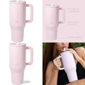 40 oz Insulated Water Bottle with Handle & Flip Straw - Leak-Resistant, Fits Cup Holder, Reusable Stainless Steel Tumbler - Gift