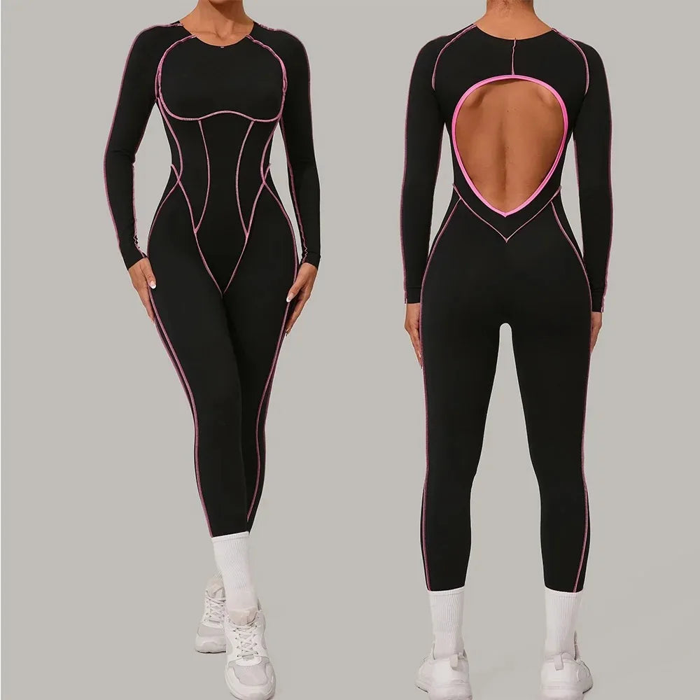 Workout Jumpsuit Sports Overalls Women Tracksuit Gym Clothing Running Romper Fitness Suits Gym Sportswear Yoga Set Activewear