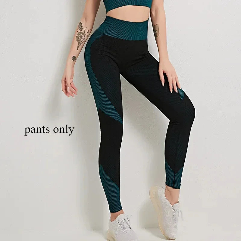 Yoga Clothes Gym Wear Women Fitness Clothing Outfit Workout Zipper Sportswear Long Sleeve Crop Bra Top Leggings Seperately Sold