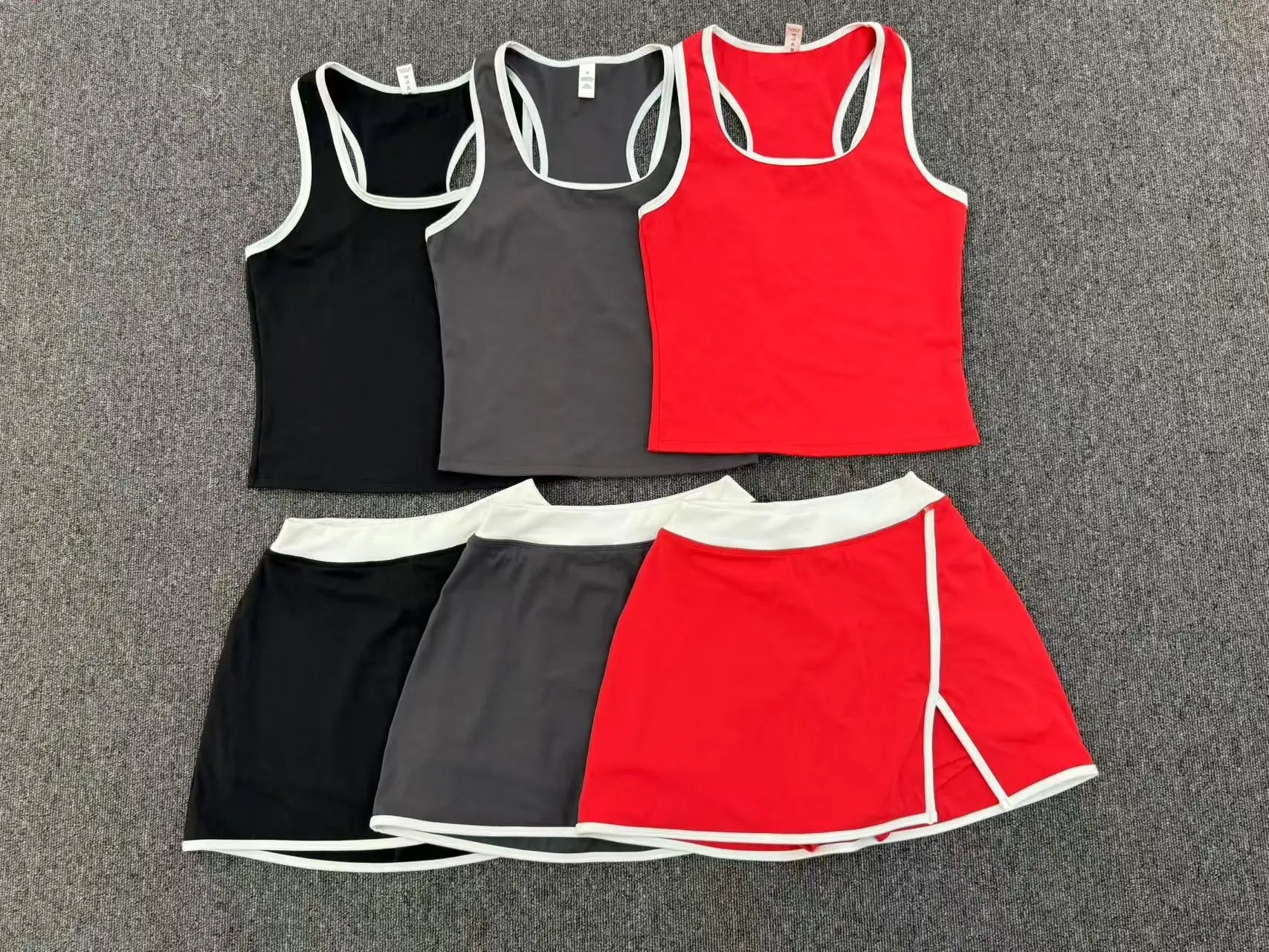 2 Pieces Yoga Set Gym Set Women Tracksuit Yoga Vest Sports Short Skirt Sport Suits Workout Sportswear Running Clothing Gym Wear